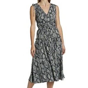 Proenza Schouler | White Label Black Blue Snak Print Button Front Midi Dress 12